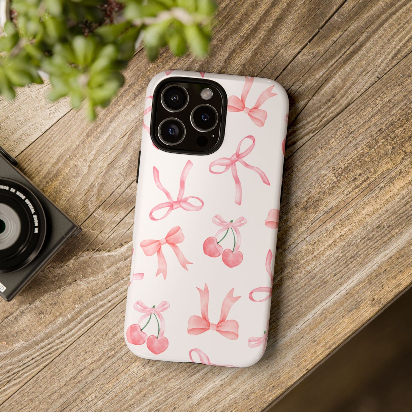 Pink Cherry Bow Phone Case