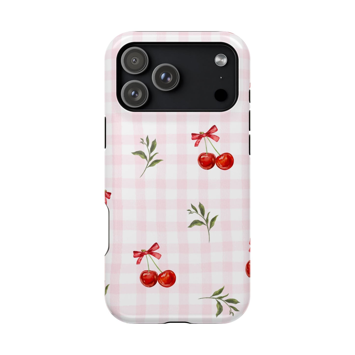 Cherry Pink Plaid MagSafe Phone Case