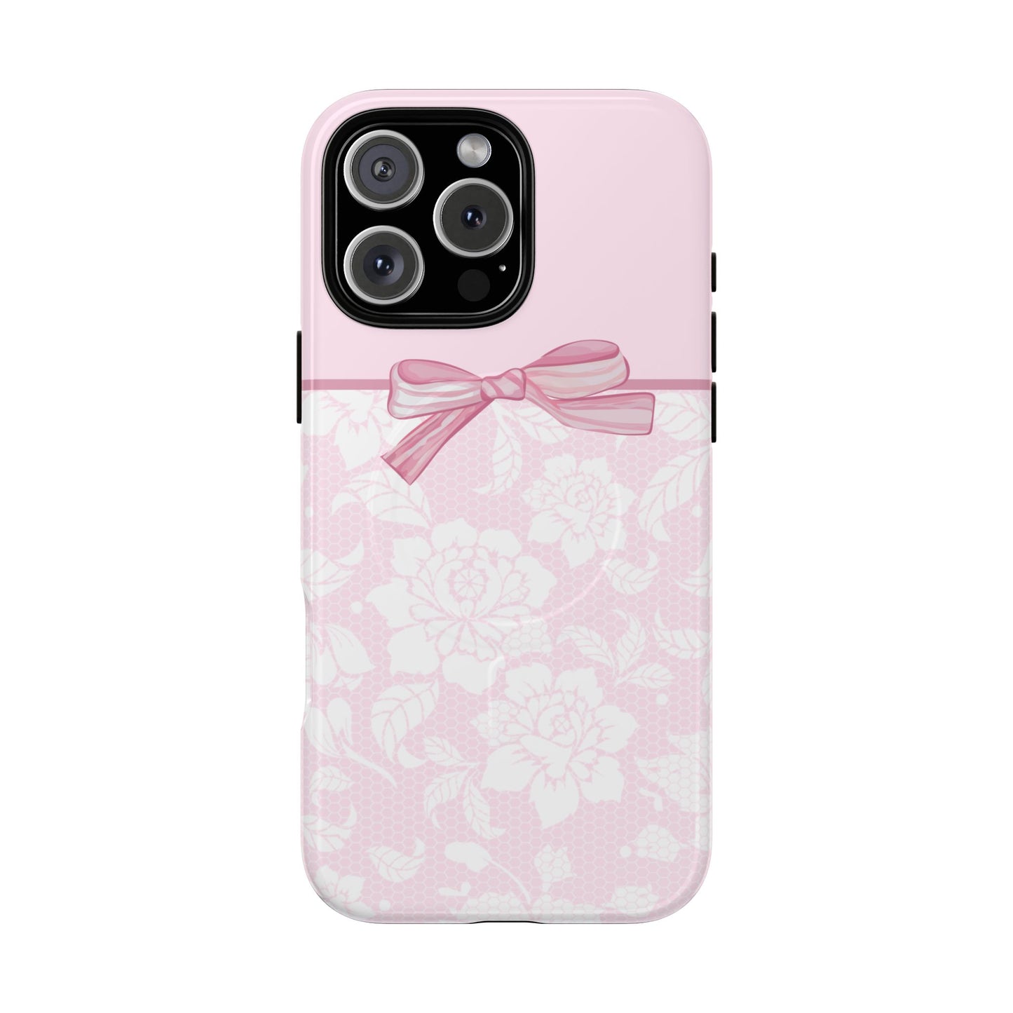 Floral Bow Pink MagSafe iPhone Case