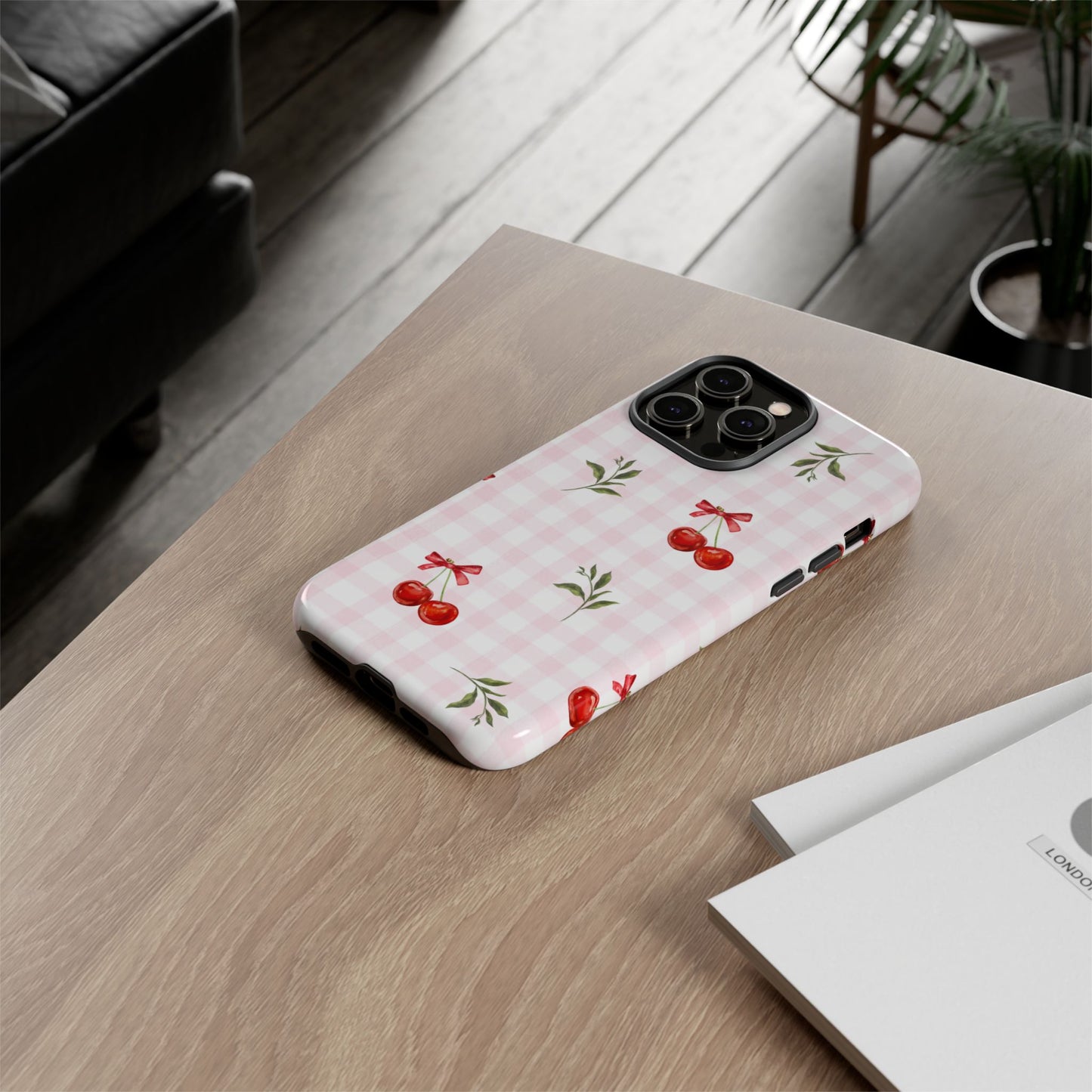Cherry Pink Plaid Phone Case