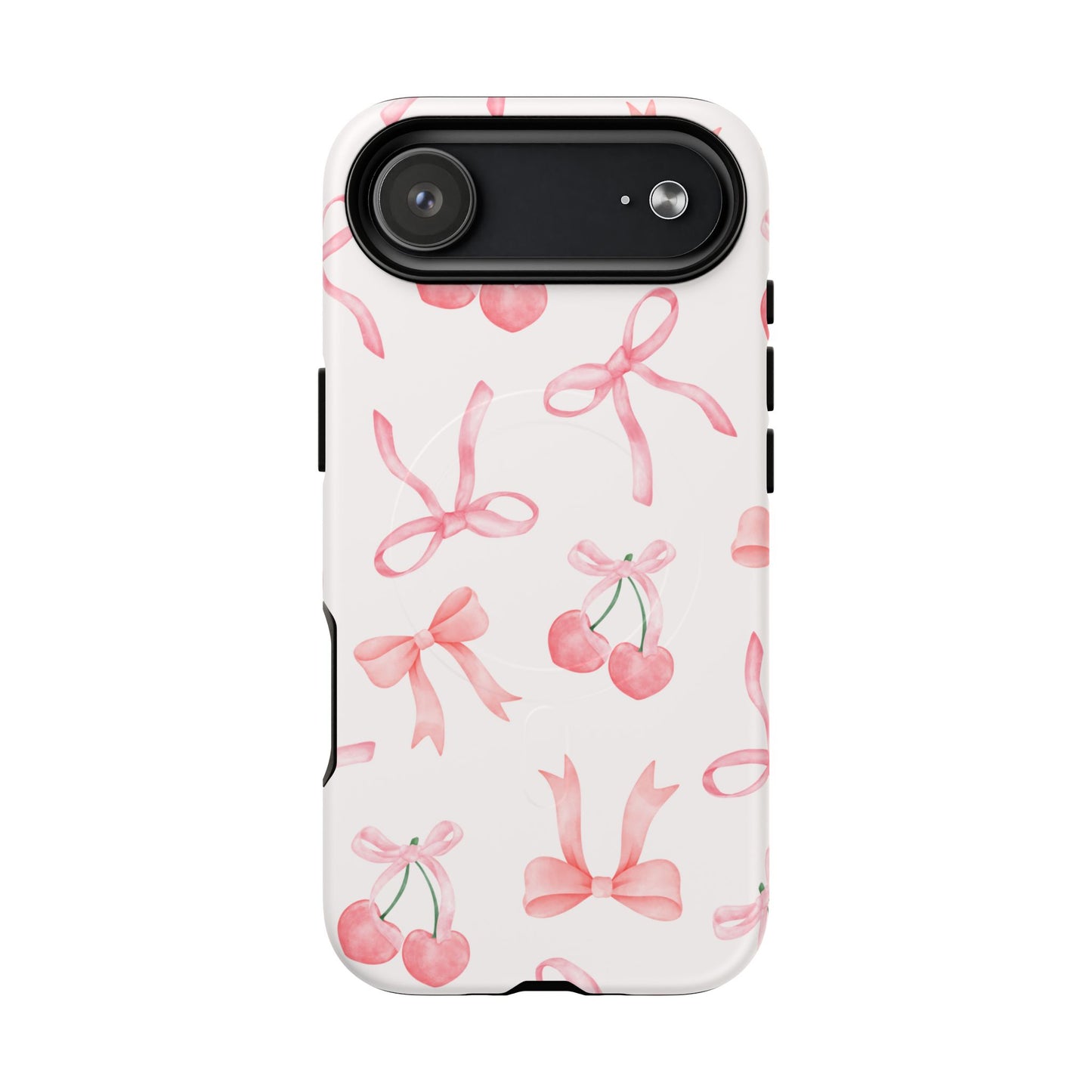 Pink Cherry Bow MagSafe iPhone Case