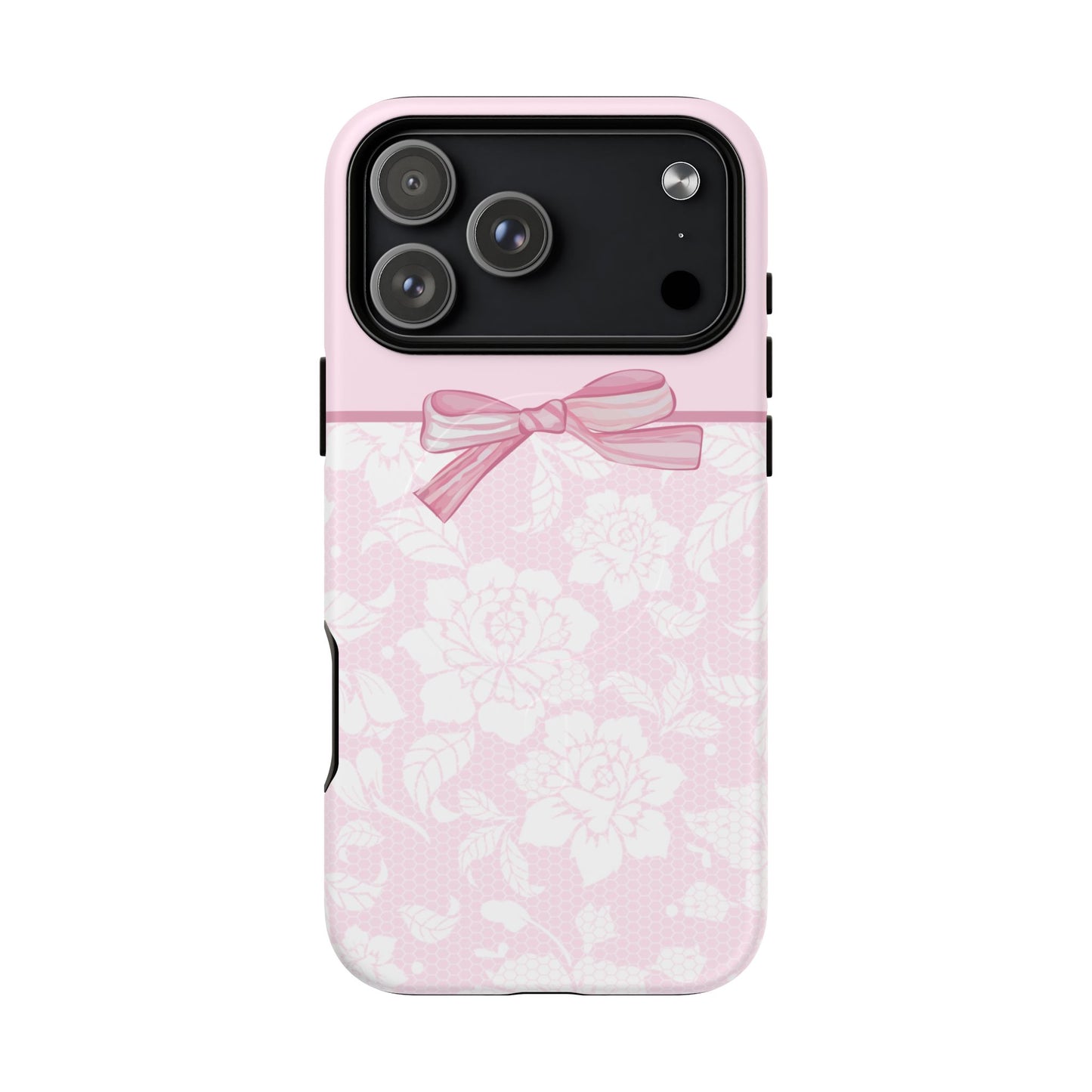 Floral Bow Pink MagSafe iPhone Case