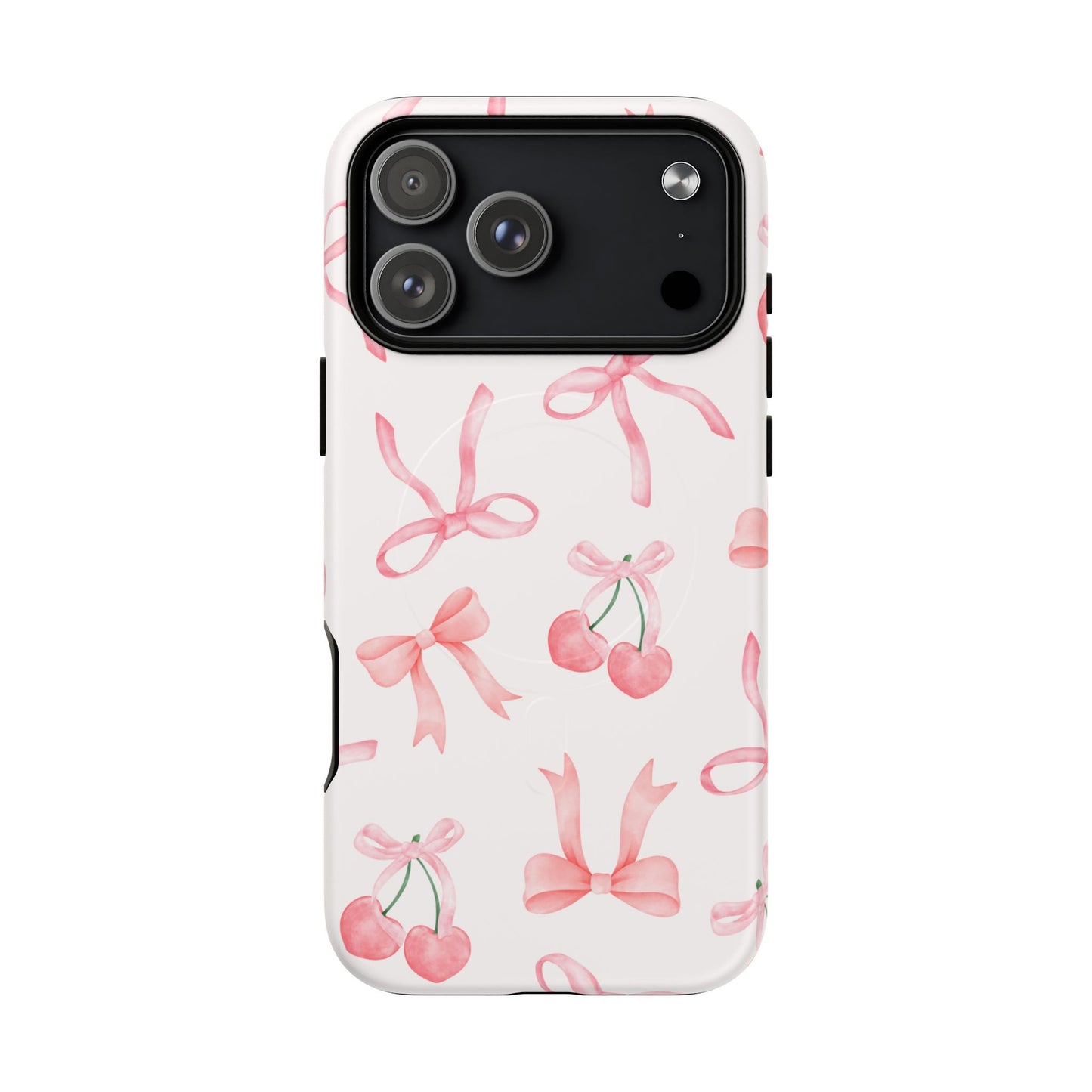 Pink Cherry Bow MagSafe iPhone Case