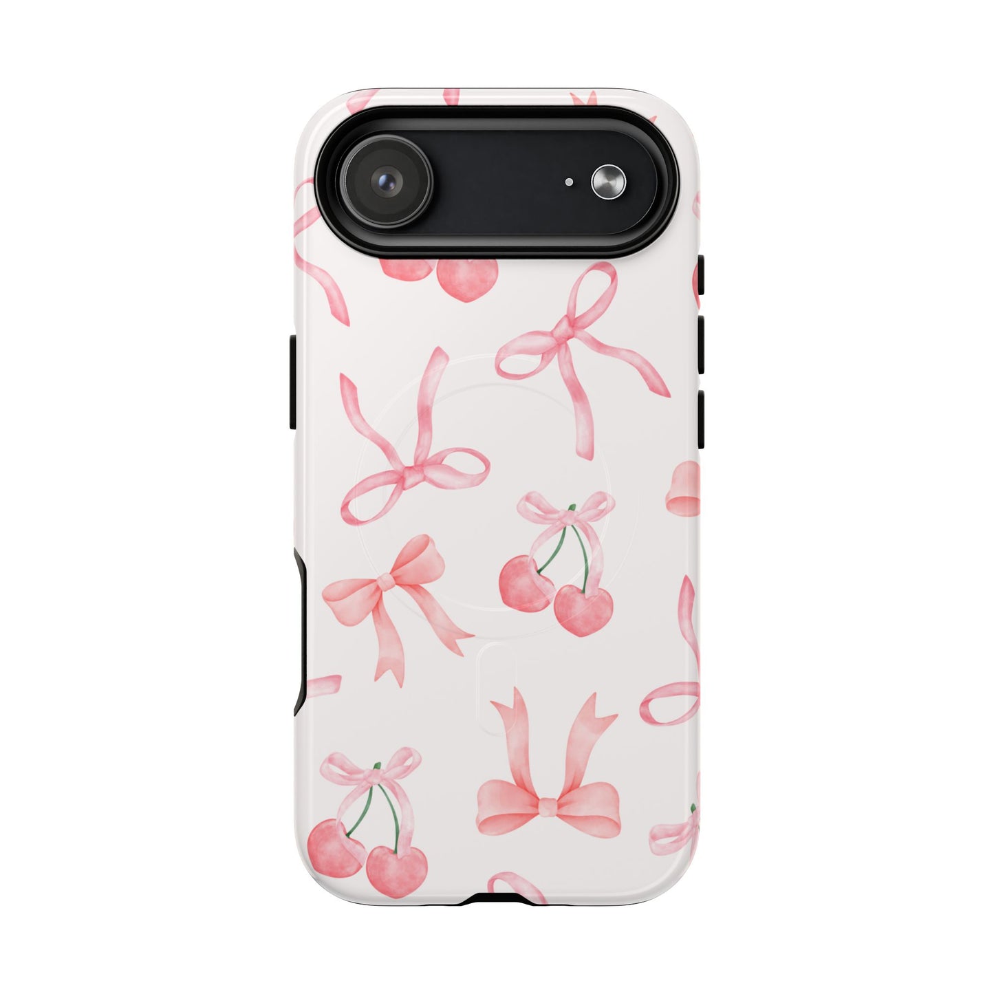 Pink Cherry Bow MagSafe iPhone Case