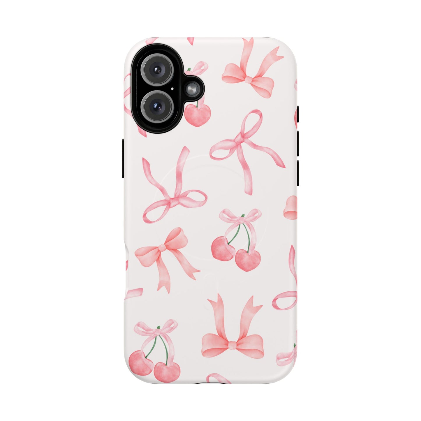 Pink Cherry Bow MagSafe iPhone Case