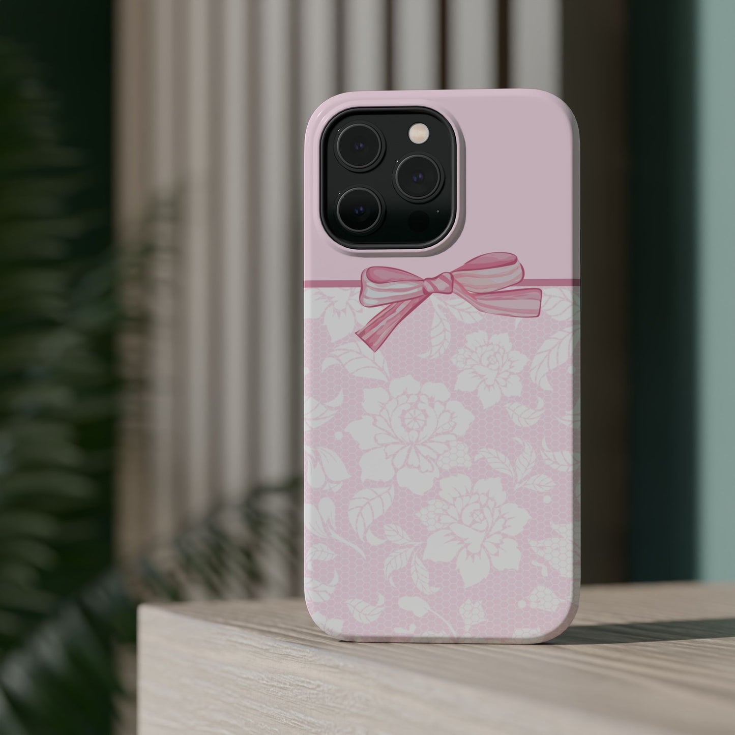 Pink Floral Bow MagSafe Phone Case