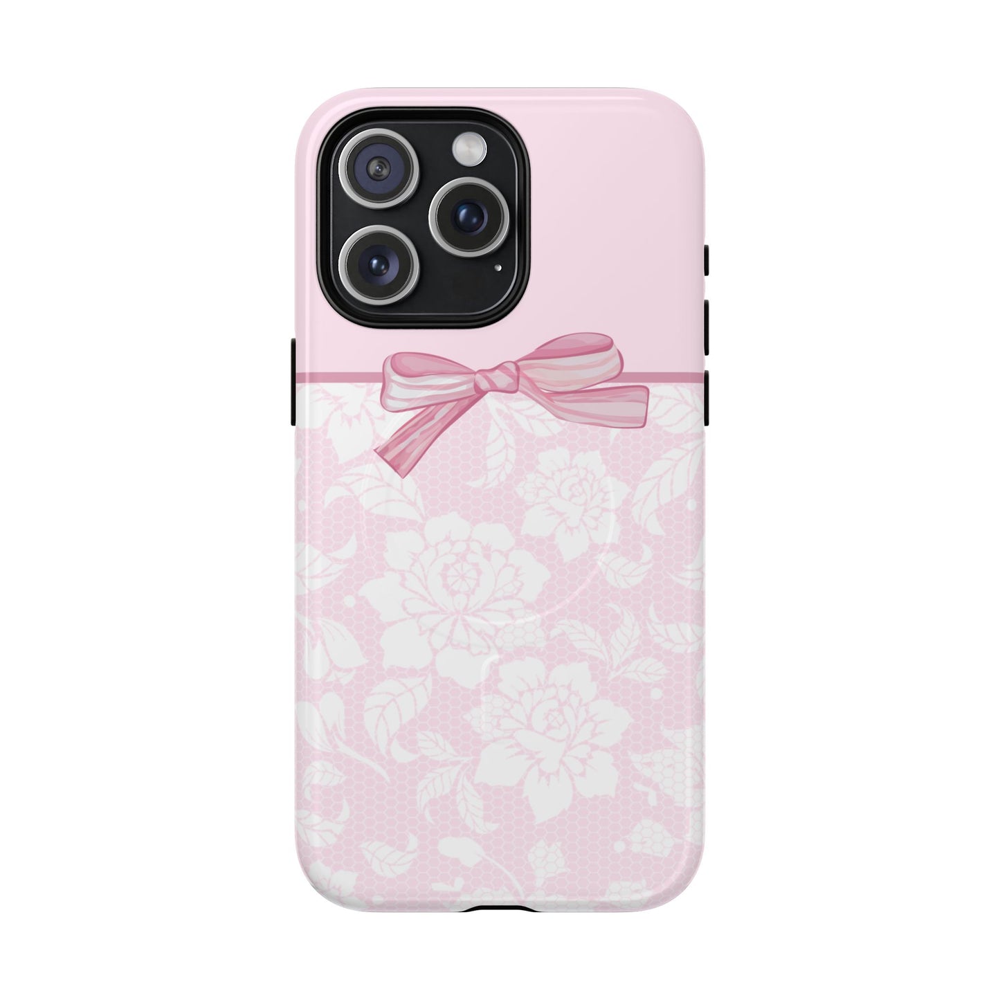 Floral Bow Pink MagSafe iPhone Case