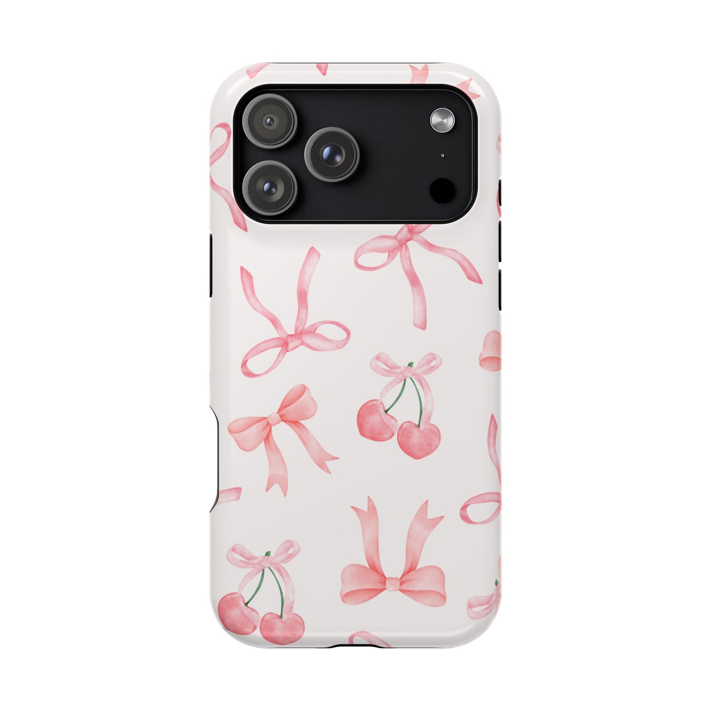 Pink Cherry Bow MagSafe Phone Case