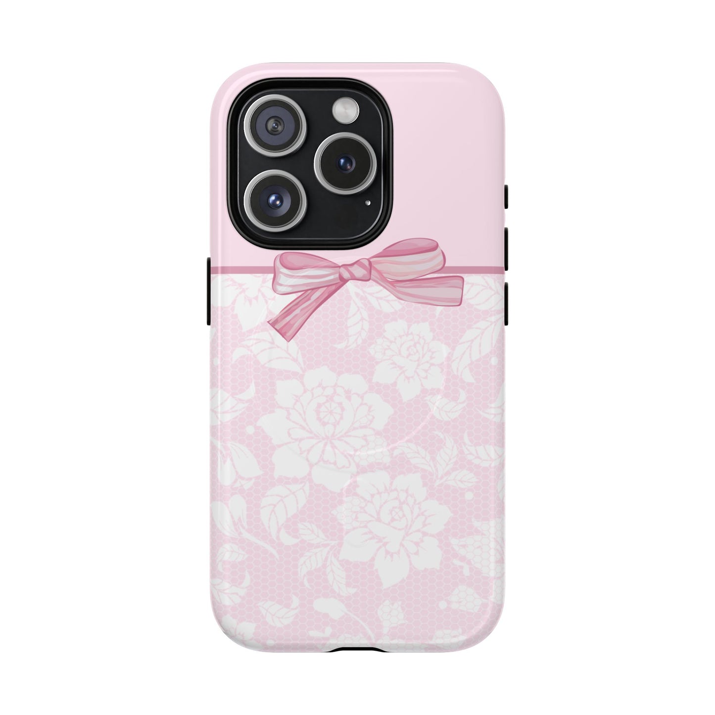 Floral Bow Pink MagSafe iPhone Case