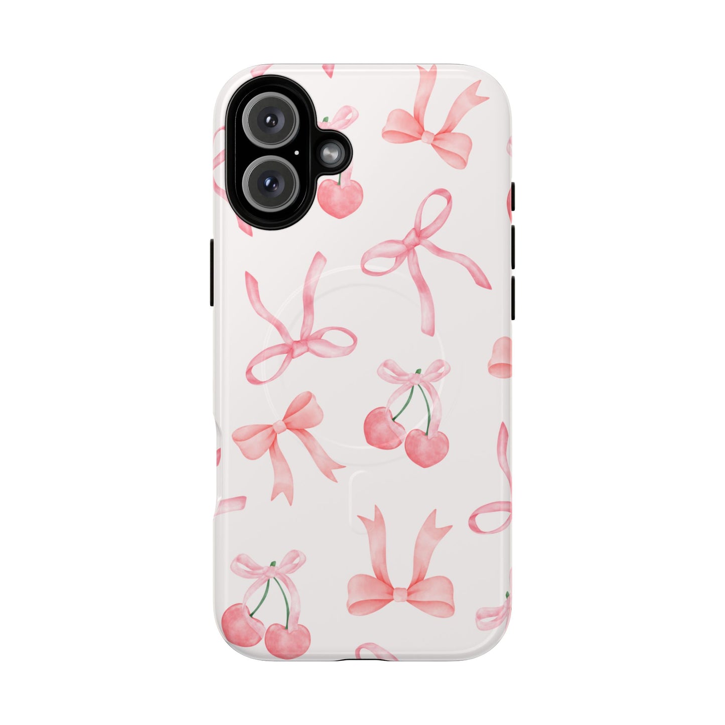 Pink Cherry Bow MagSafe iPhone Case
