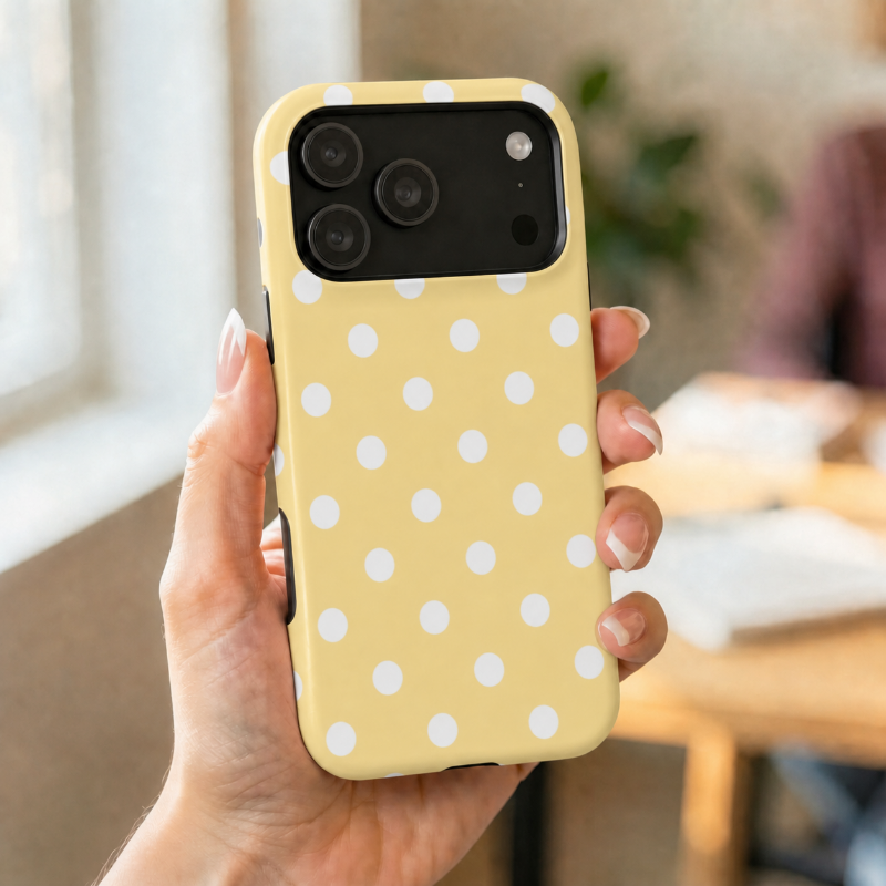 Yellow Polka Dot MagSafe Phone Case