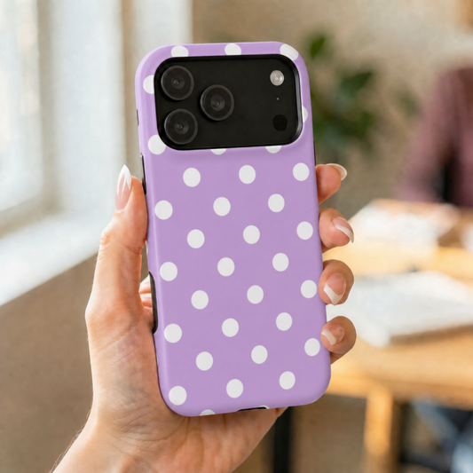 Purple Polka Dot MagSafe Phone Case