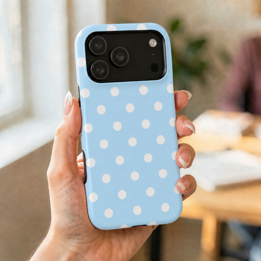 Blue Polka Dot MagSafe Phone Case