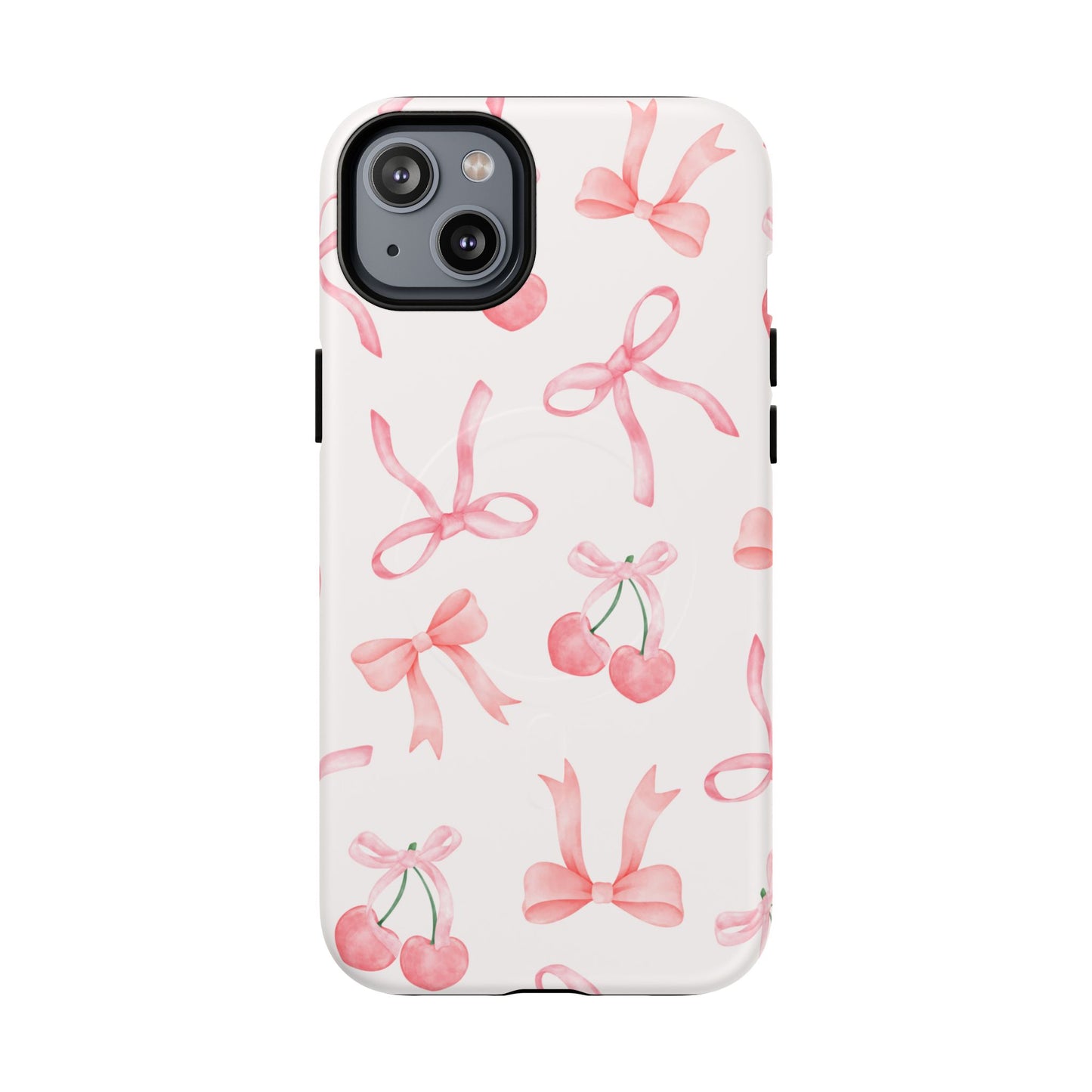 Pink Cherry Bow MagSafe iPhone Case