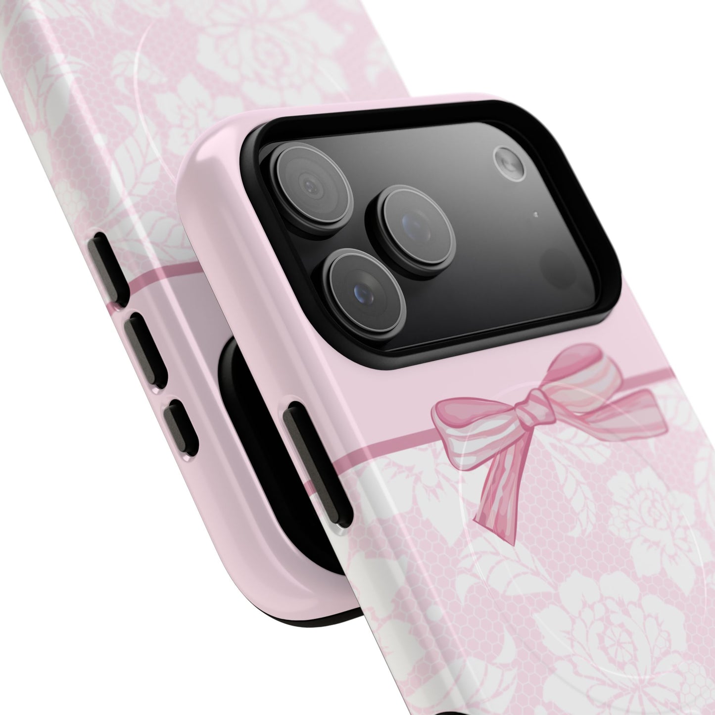 Floral Bow Pink MagSafe iPhone Case