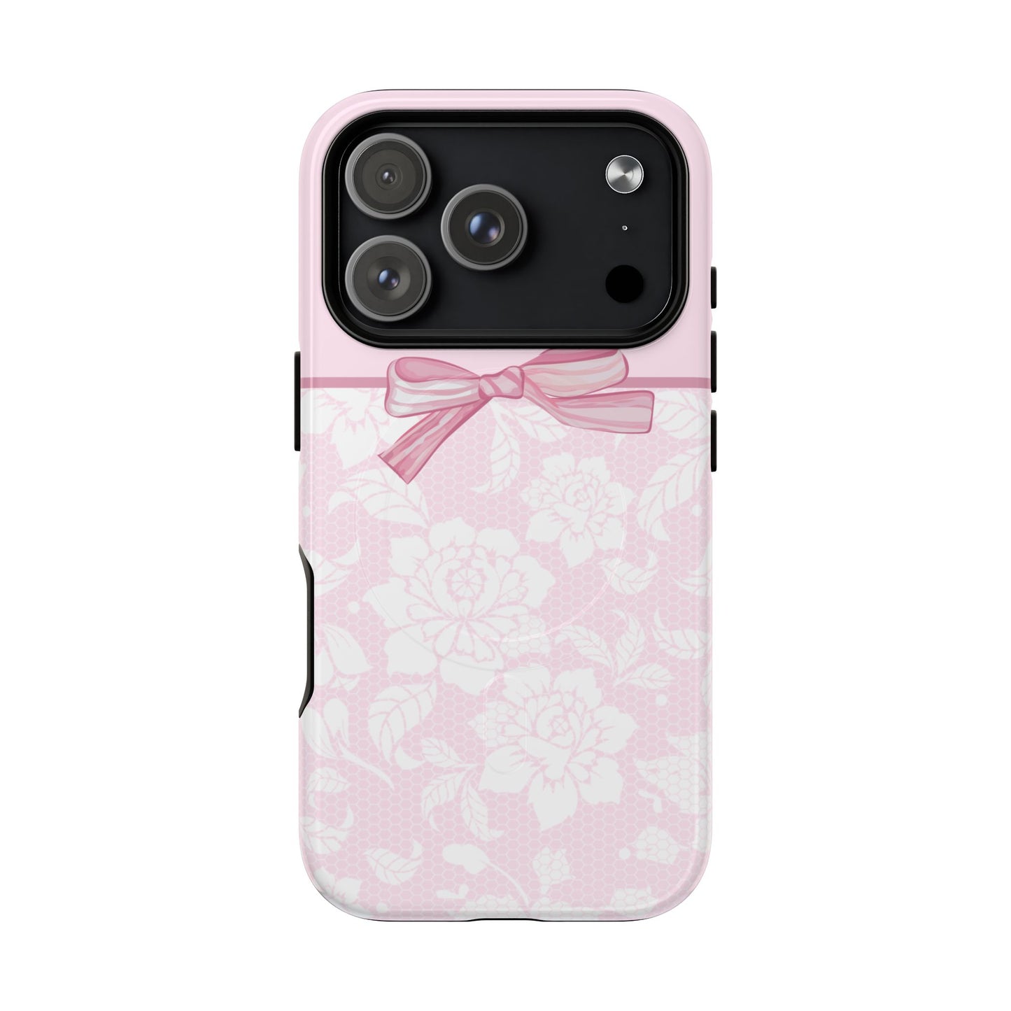Floral Bow Pink MagSafe iPhone Case