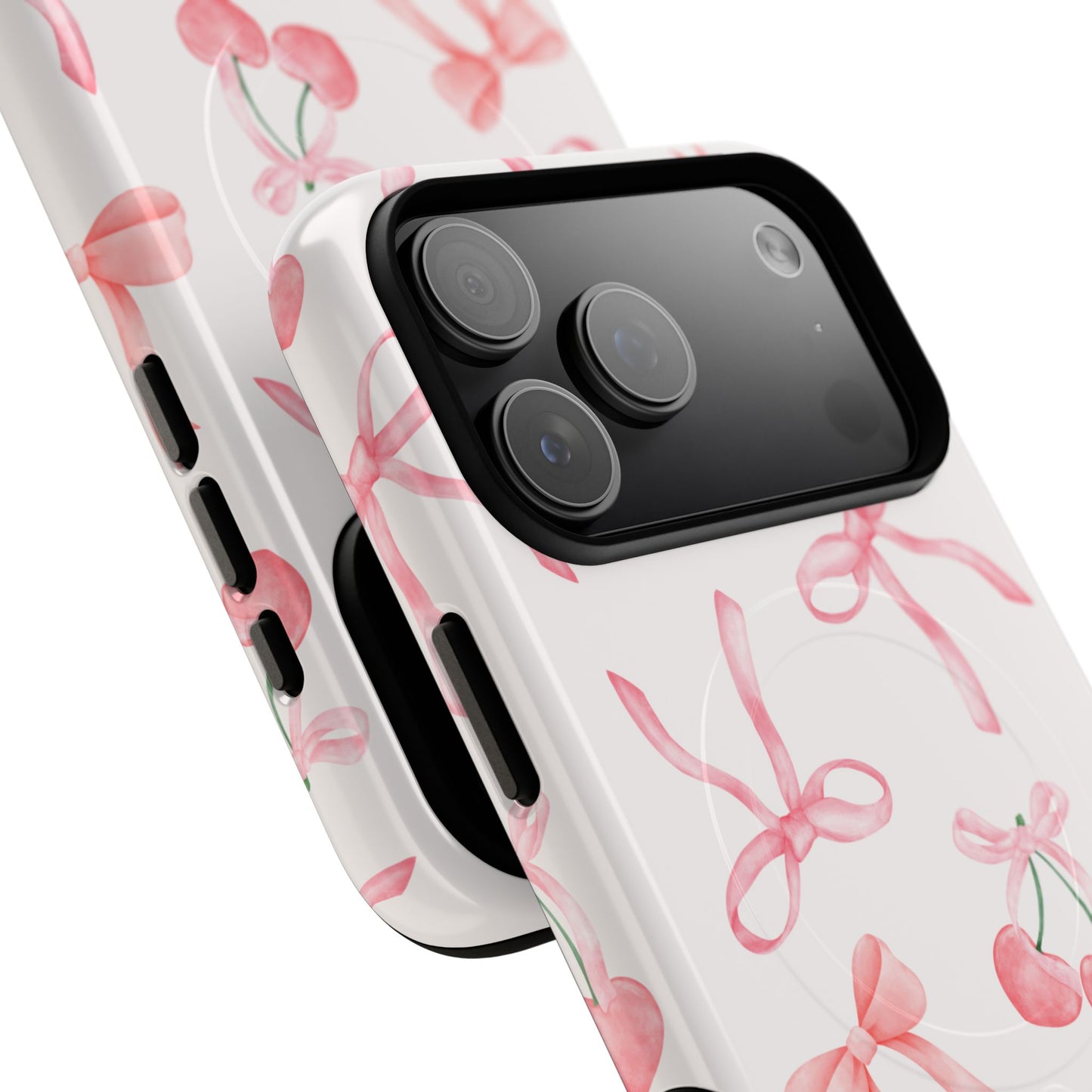 Pink Cherry Bow MagSafe iPhone Case