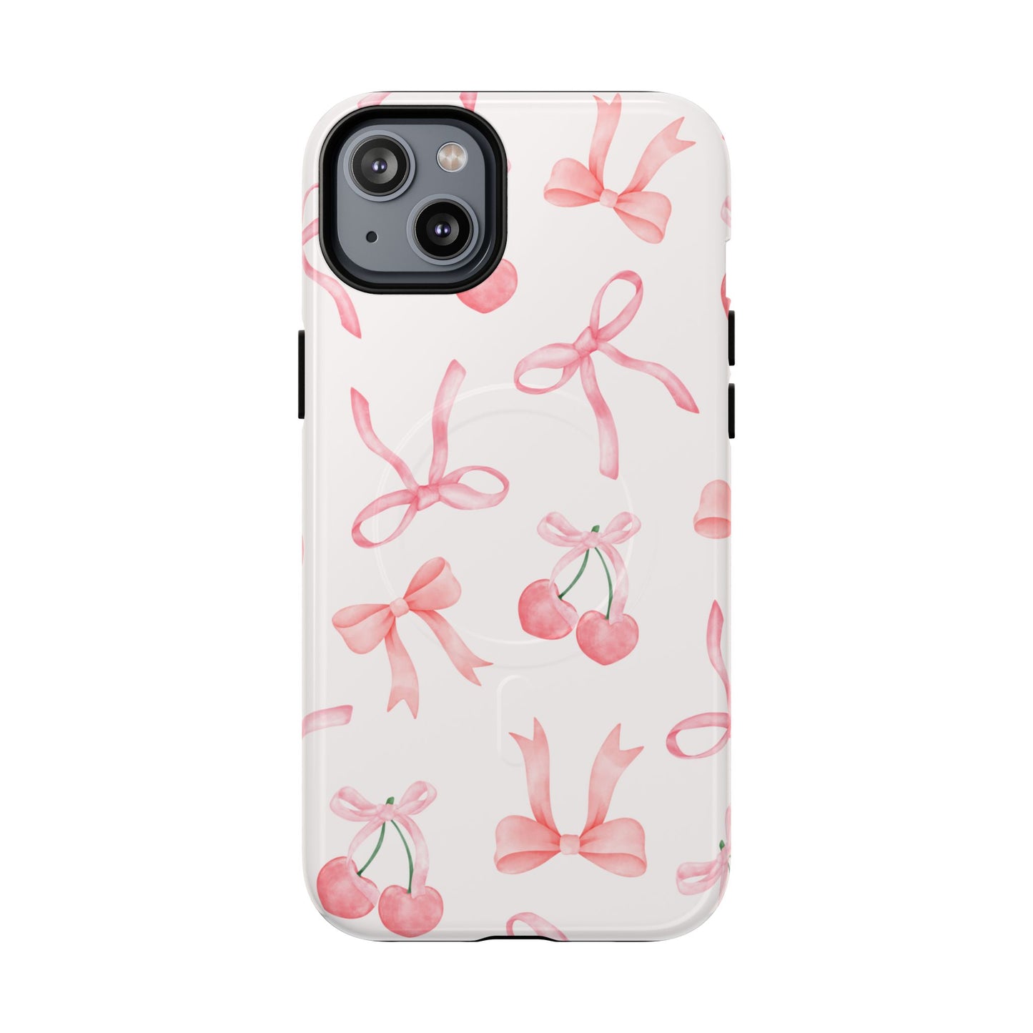 Pink Cherry Bow MagSafe iPhone Case