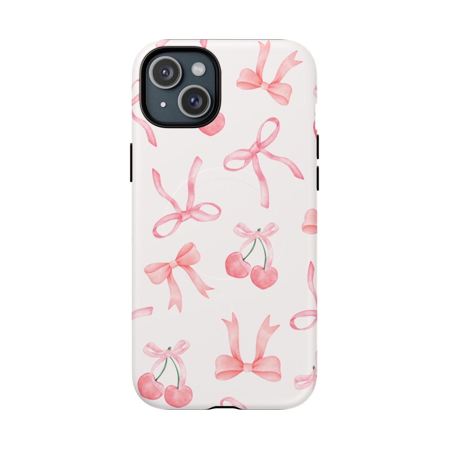 Pink Cherry Bow MagSafe iPhone Case