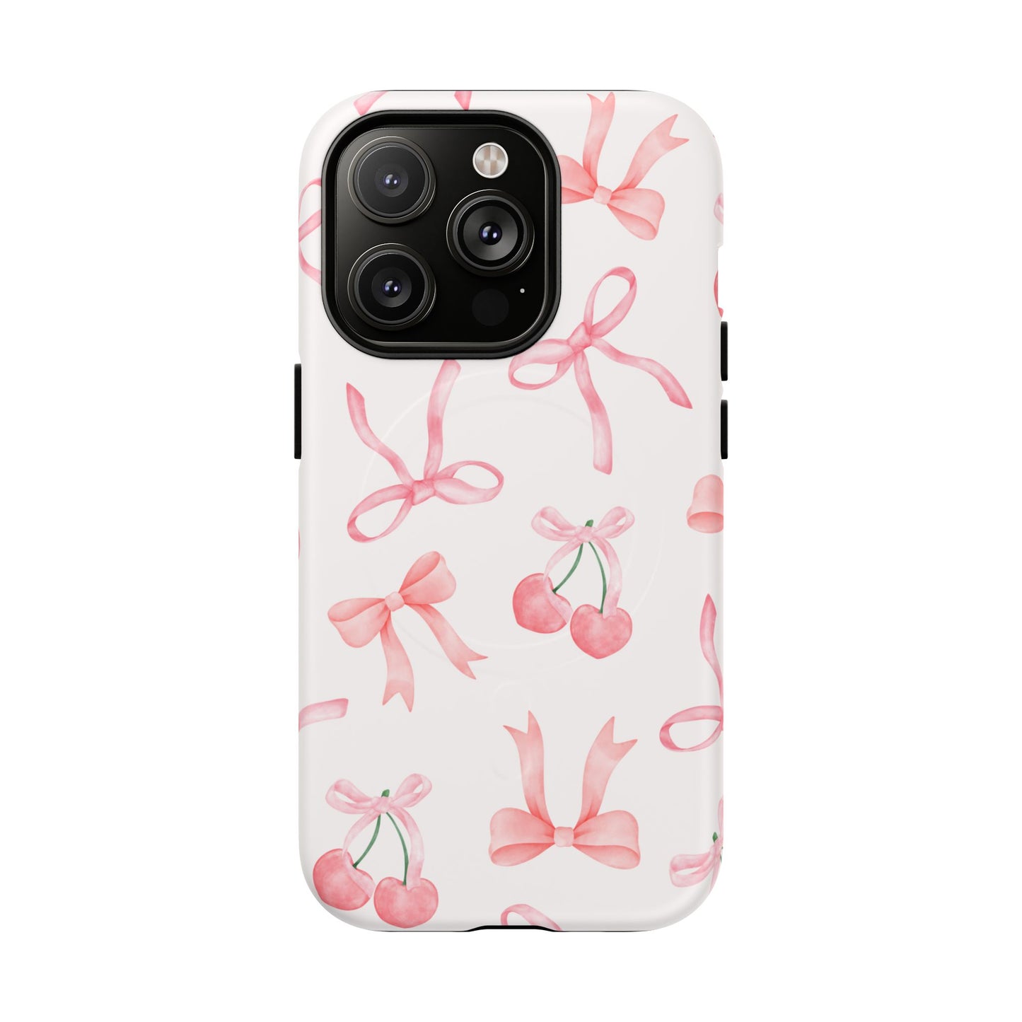 Pink Cherry Bow MagSafe iPhone Case