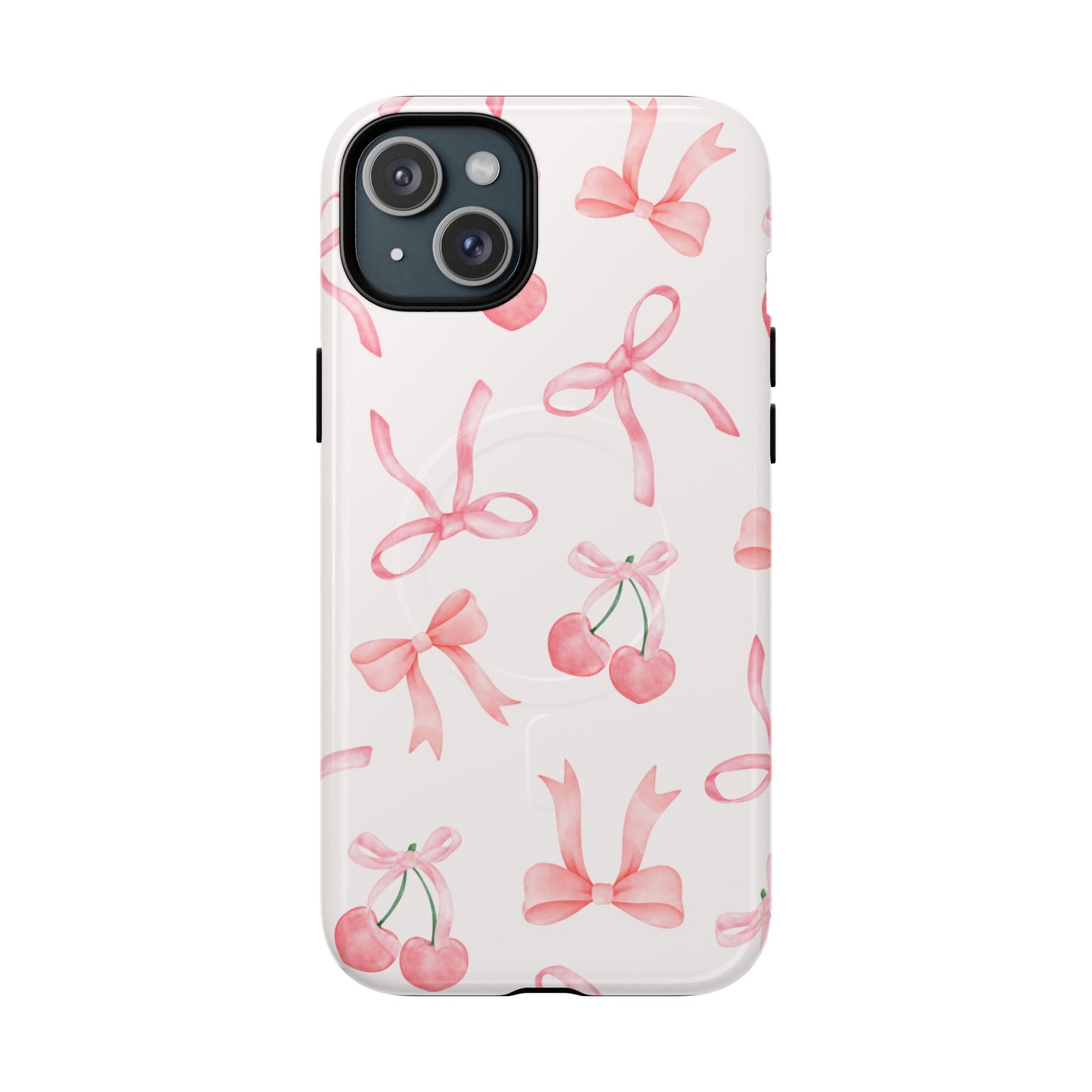 Pink Cherry Bow MagSafe iPhone Case