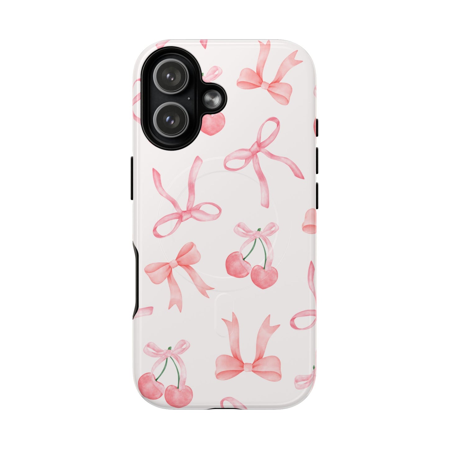 Pink Cherry Bow MagSafe iPhone Case