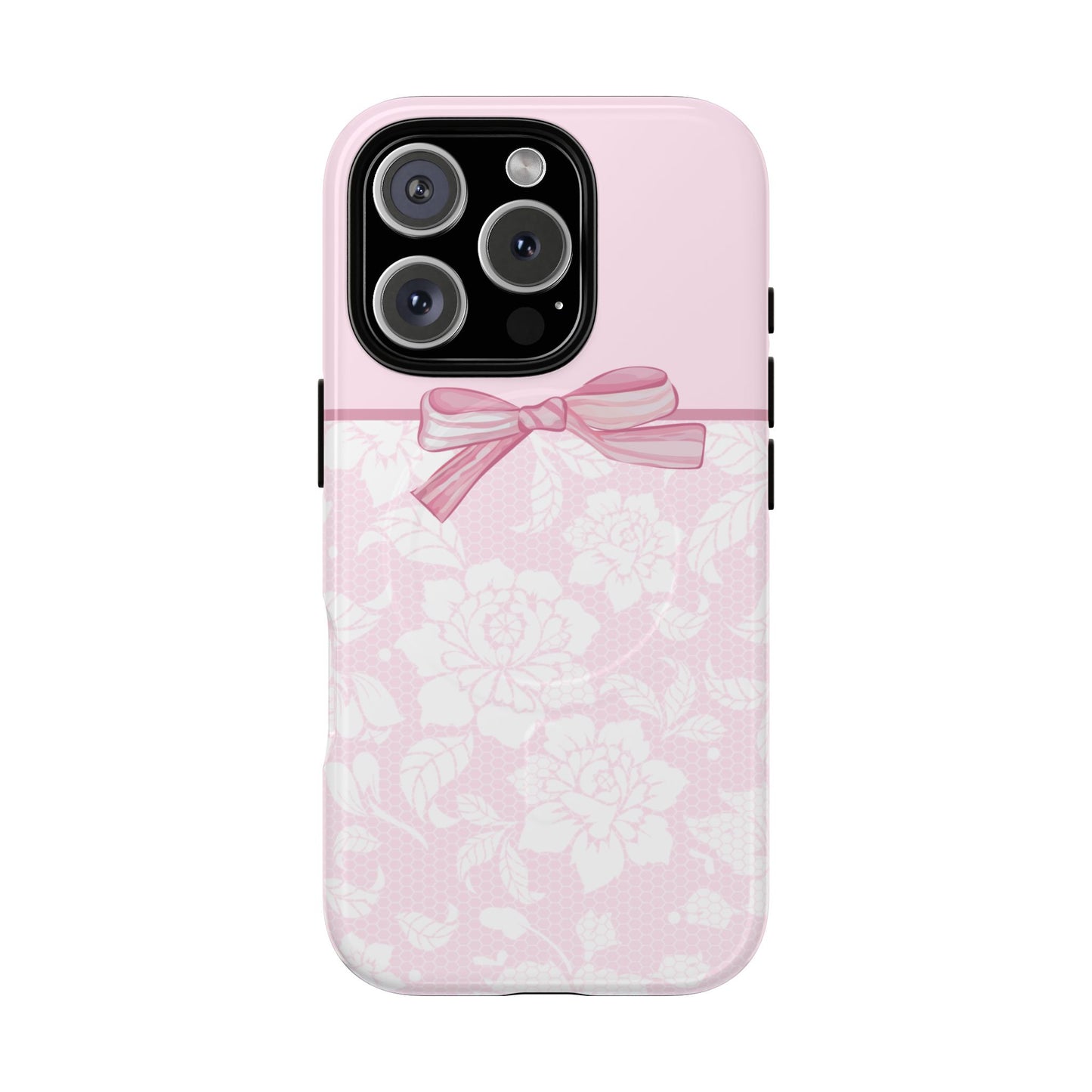 Floral Bow Pink MagSafe iPhone Case