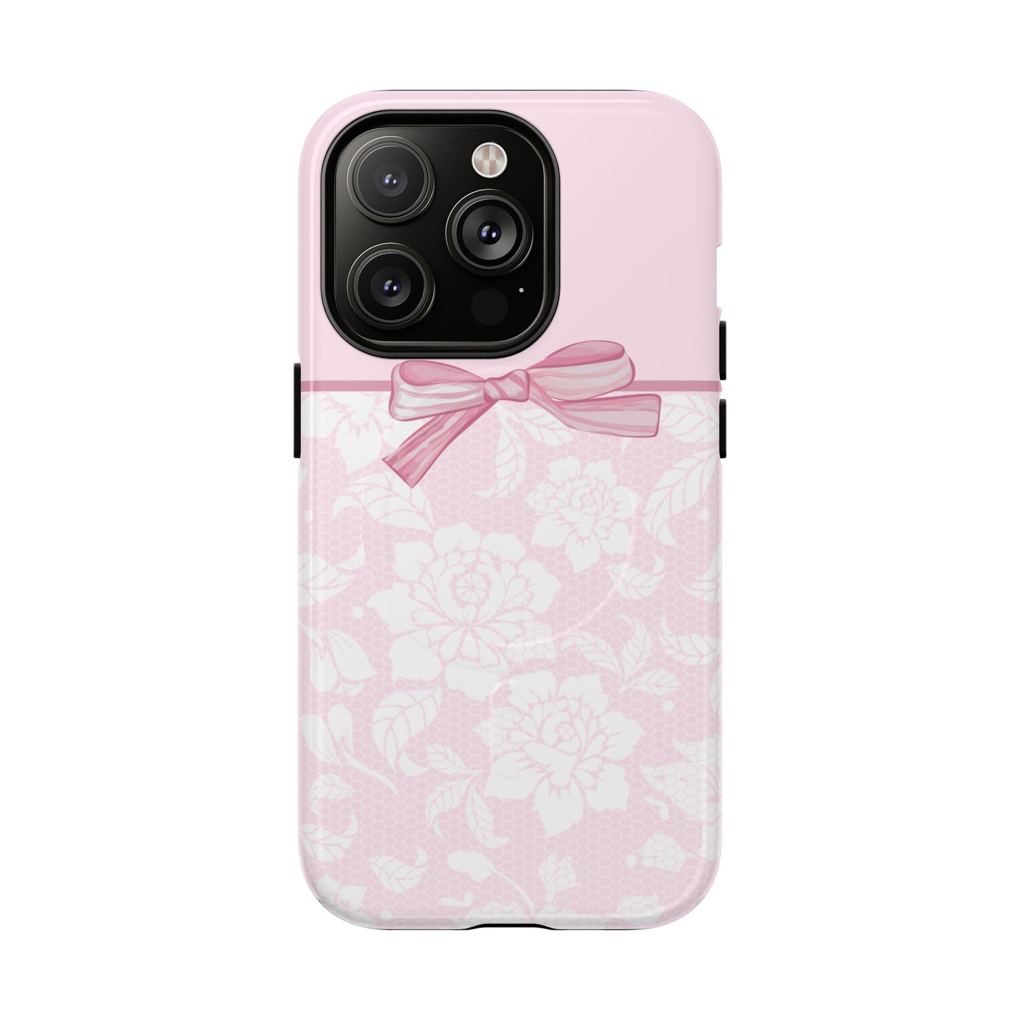 Floral Bow Pink MagSafe iPhone Case