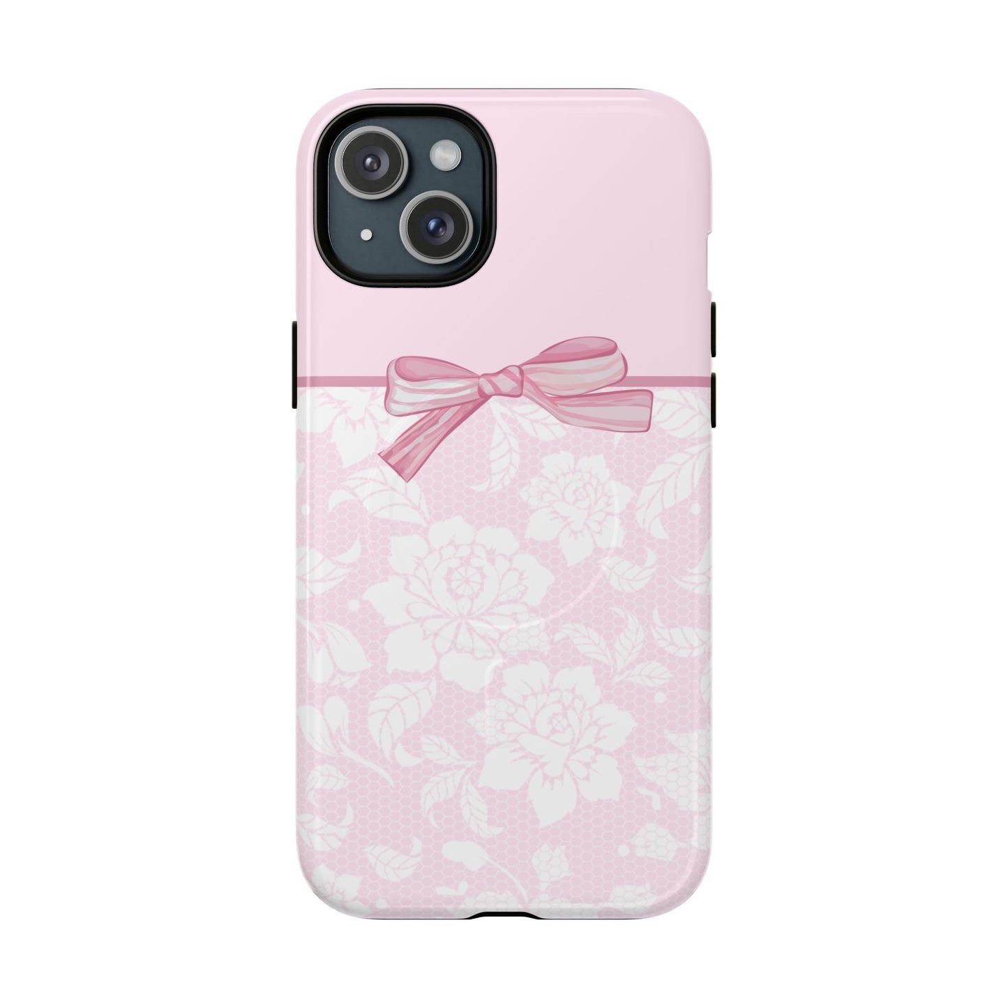 Floral Bow Pink MagSafe iPhone Case