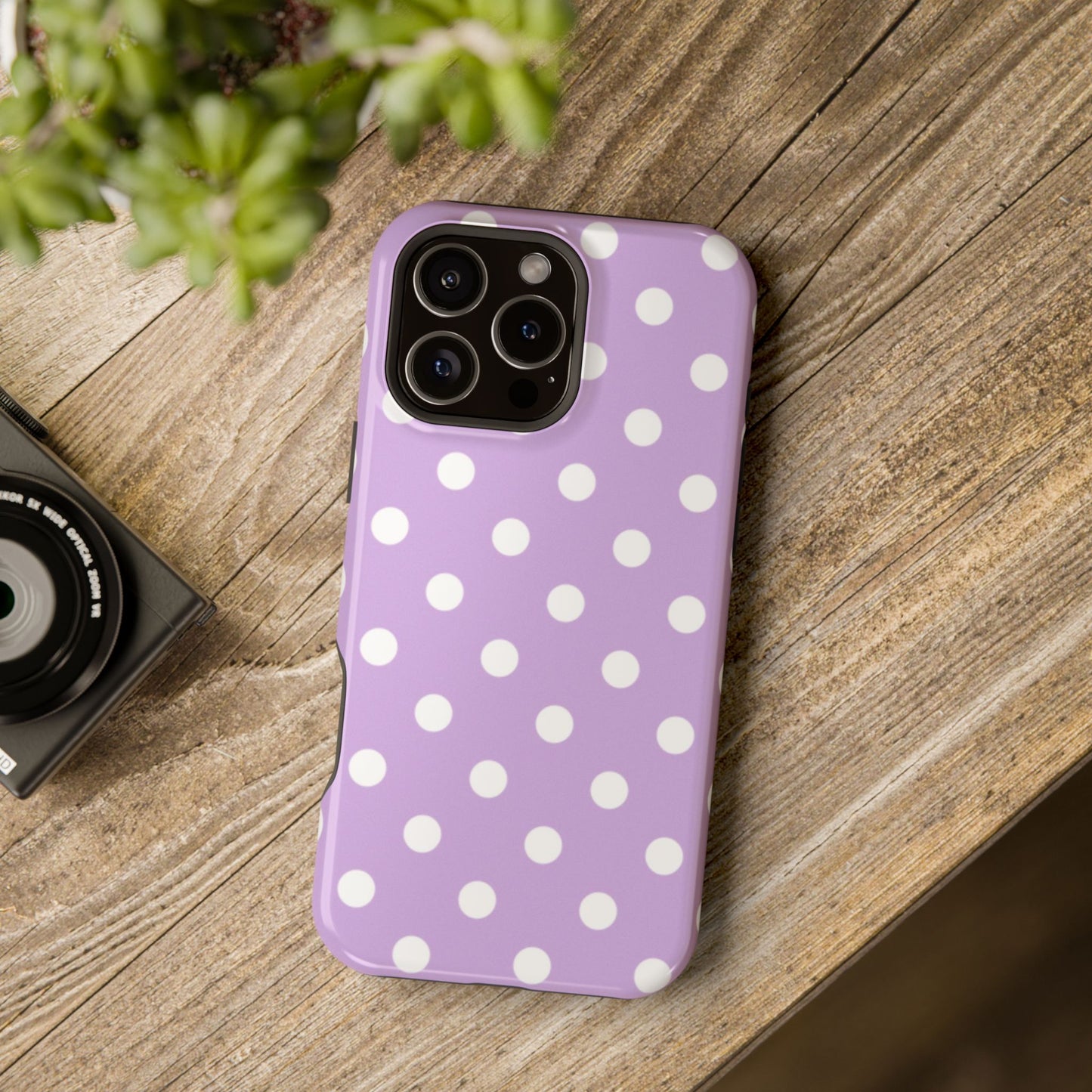 Purple Polka Dot MagSafe Phone Case