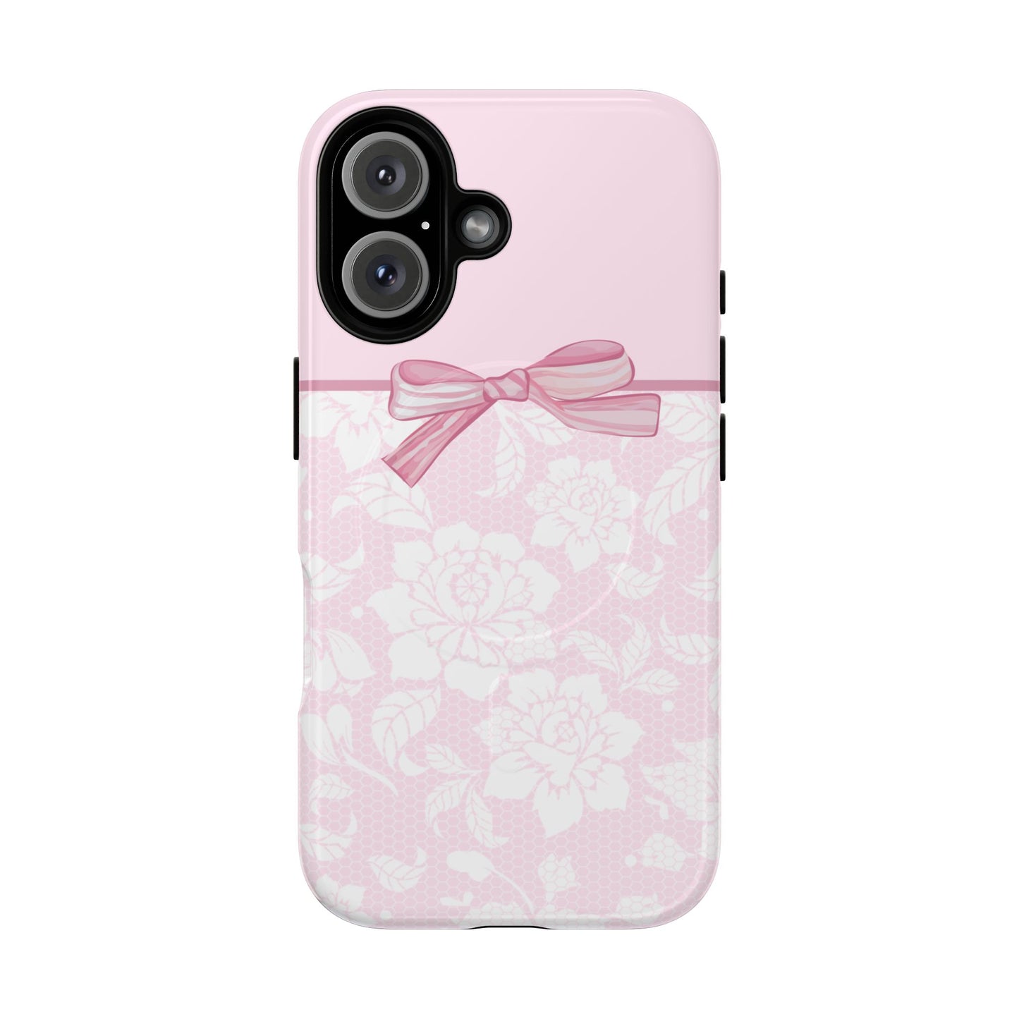 Floral Bow Pink MagSafe iPhone Case