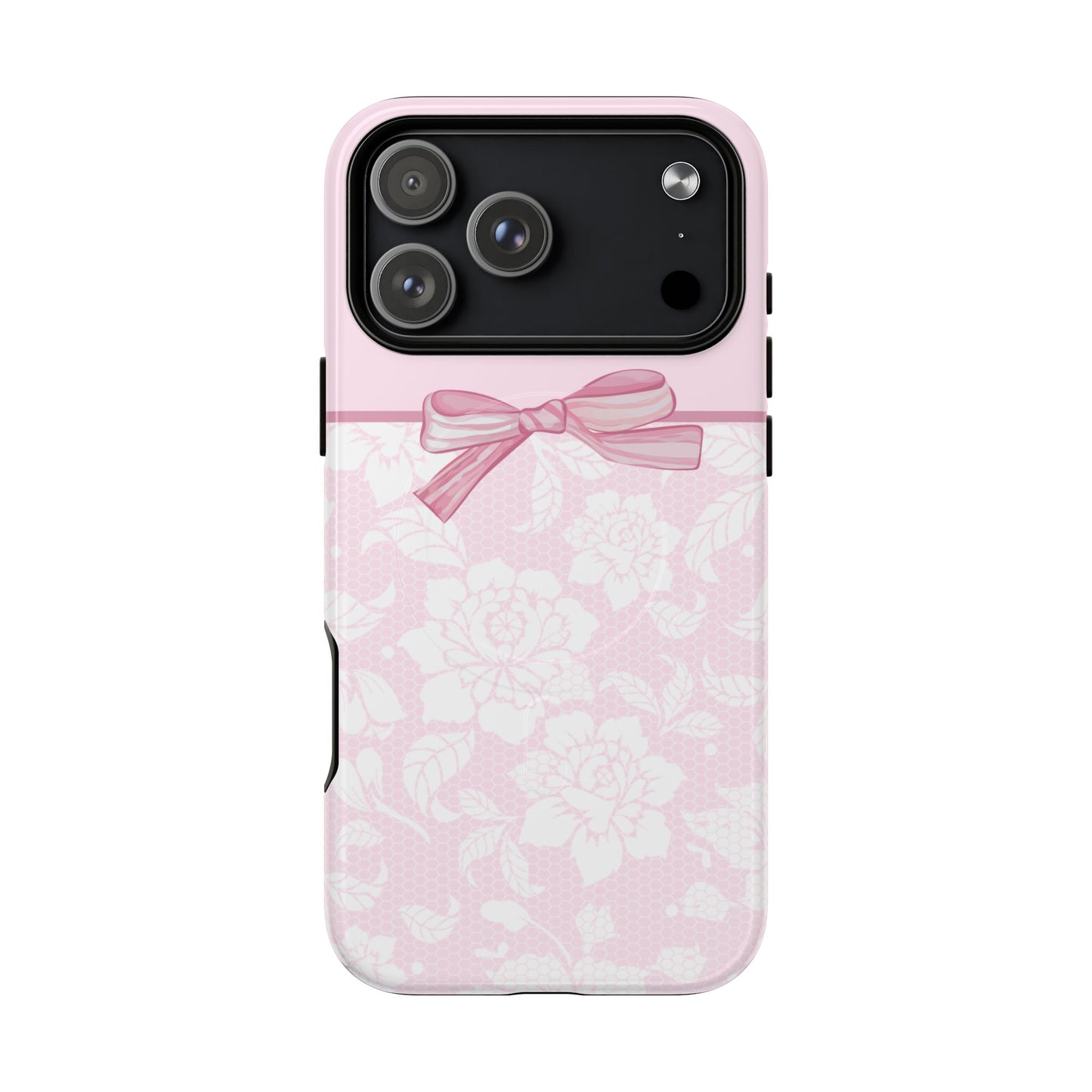 Floral Bow Pink MagSafe iPhone Case
