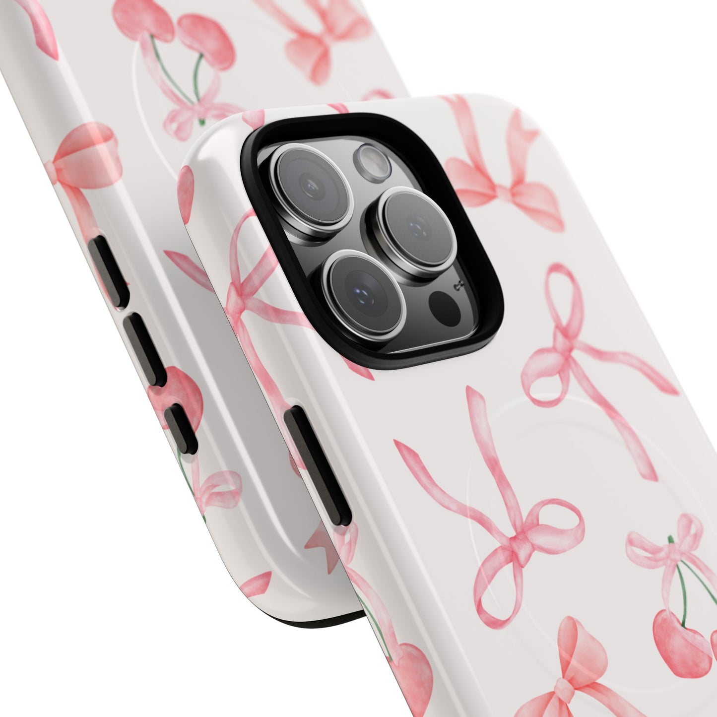 Pink Cherry Bow MagSafe iPhone Case