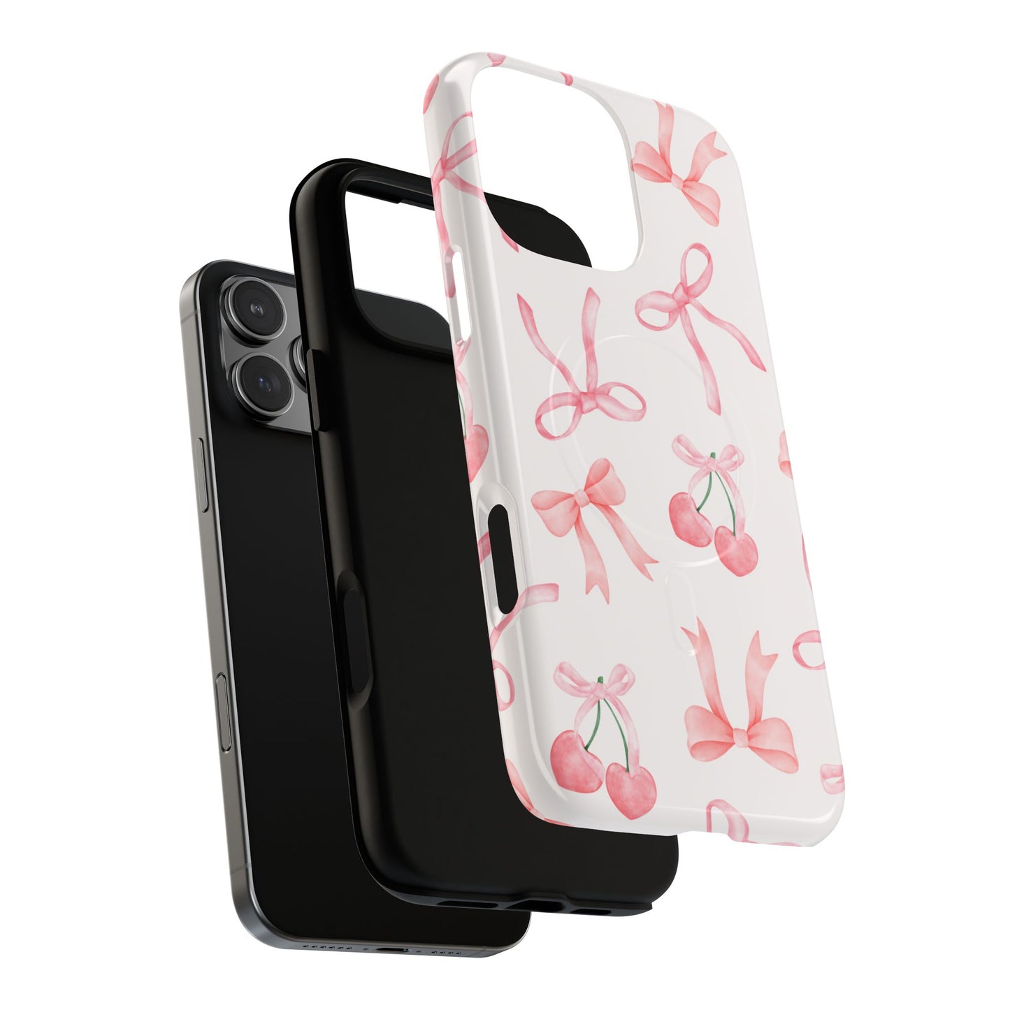 Pink Cherry Bow MagSafe iPhone Case