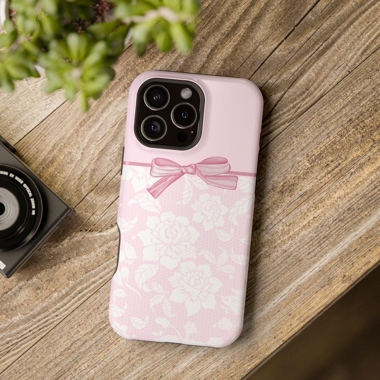 Pink Floral Bow MagSafe Phone Case